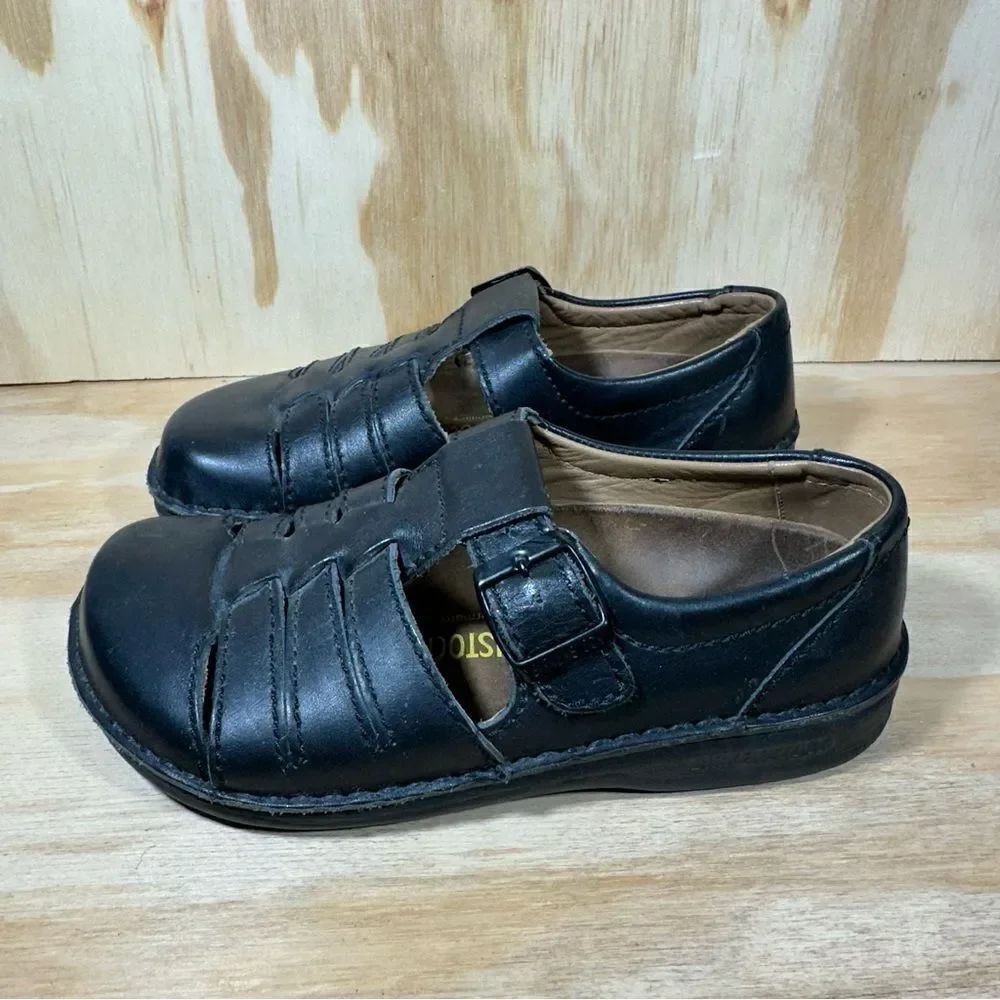 Birkenstock Madeira Black Leather Fisherman Sandals Women’s Size 5